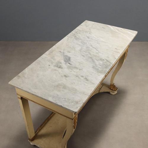 Restoration Console in Lacquered and Gilded Walnut For Sale - Image 9 of 11