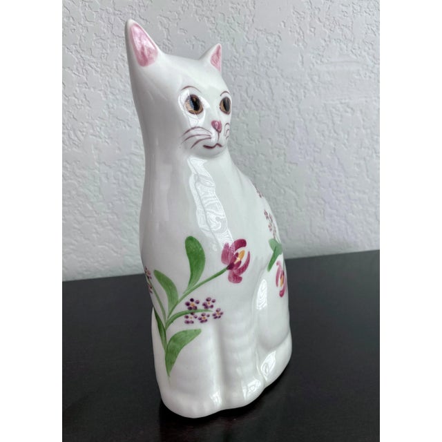 Whimsical Late 20th-Century Highly Glazed Earthenware Kitty by n.s. Gustin For Sale - Image 9 of 13