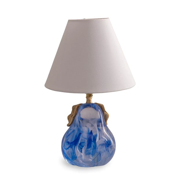 Port 68 Oceanic Marbled Blue Pear Lamp For Sale - Image 4 of 7