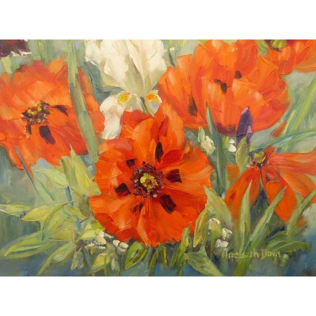 Elizabeth Davies, Still Life with Flowers, 1980, Oil on Canvas For Sale - Image 14 of 17