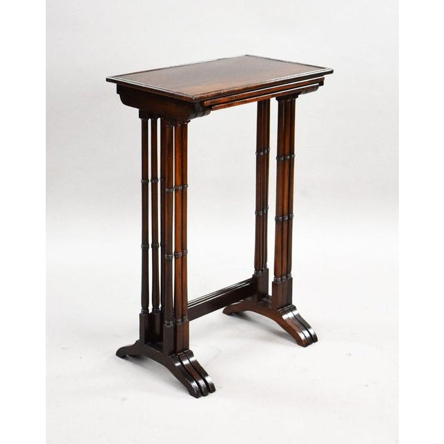 Edwardian Mahogany Nesting Tables, 1900, Set of 3 For Sale - Image 3 of 9