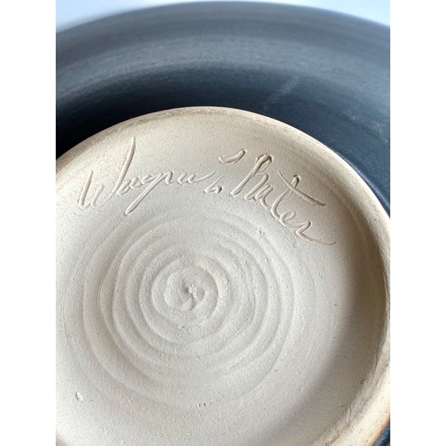 Signed Wayne Bates Sculptural Studio Art Pottery Bowl / Hand Turned Ceramic Post Modern Decorative Centerpiece Bowl For Sale - Image 12 of 12