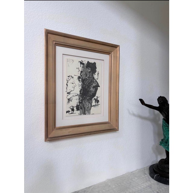 Mid 20th Century 1961 Pablo Picasso “Toros Y Toreros” No. 5 Bichrome Print Framed For Sale - Image 5 of 8