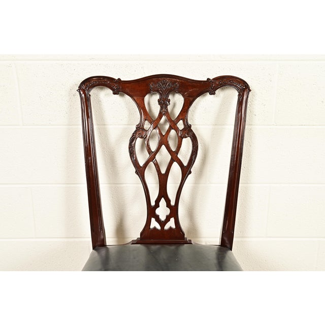 Councill Craftsmen Georgian Carved Mahogany Side Chairs or Dining Chairs, Pair For Sale In South Bend - Image 6 of 14