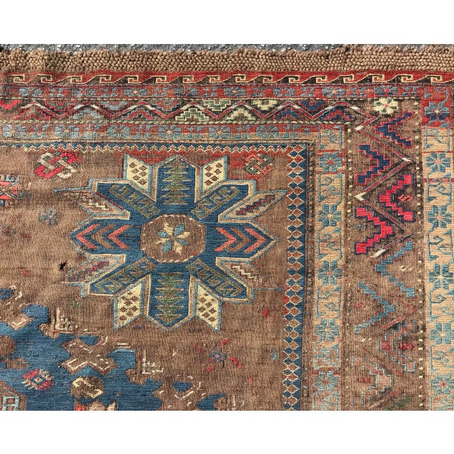 1900s Azerbaijan Soumac Rug-6′10″ × 9′10″ For Sale - Image 9 of 13