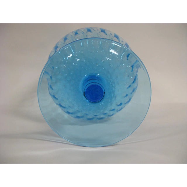 Blue 1960s Empoli Aqua Blue Optic Glass Snifter Vase For Sale - Image 8 of 13
