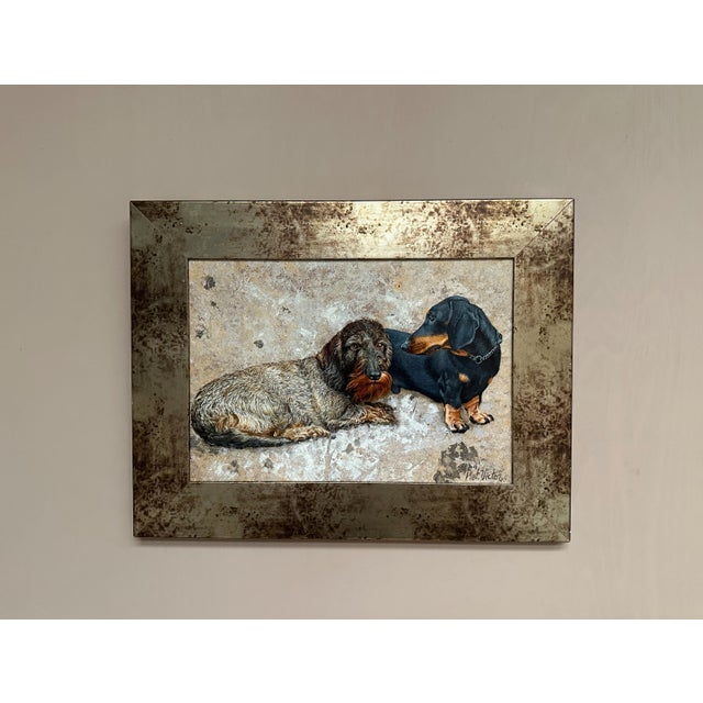 Plat. Victor, Dachshunds, 1960s, Oil on Canvas, Framed For Sale - Image 11 of 18