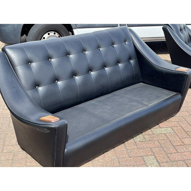 Mid-Century Three-Seater Sofa and Armchairs, Set of 3 For Sale - Image 13 of 18