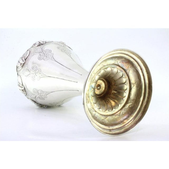 Silver Silver Vase with Foral Motifs and Edge Frills For Sale - Image 8 of 9