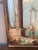 Wood Italian Capriccio Landscape Painting in Shaped Gilt Frame For Sale - Image 7 of 9