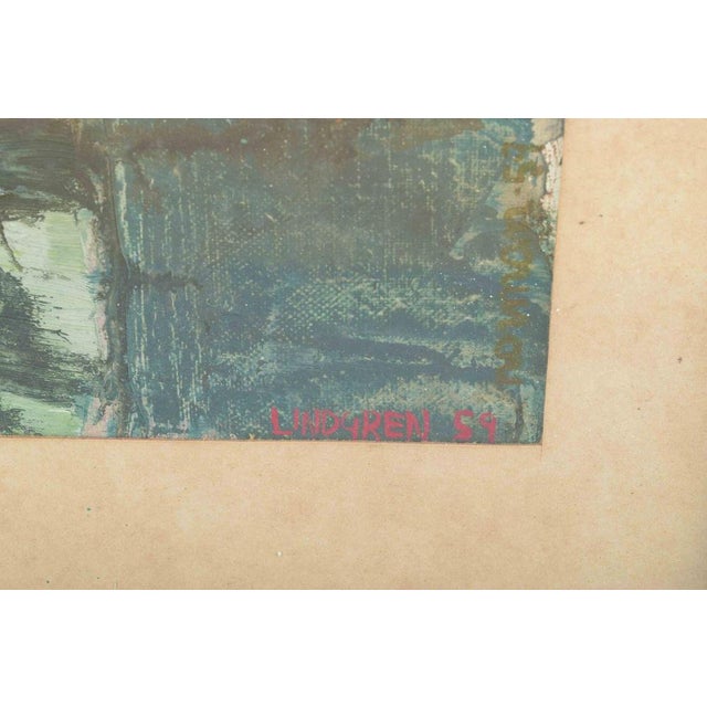 Bo Lindgren, Swedish Abstract Composition, Oil on Paper, 1959 For Sale - Image 4 of 6