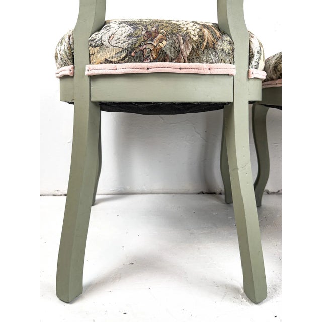 Vintage Custom Upholstered & Refurbished Balloon Back Chairs For Sale - Image 15 of 17