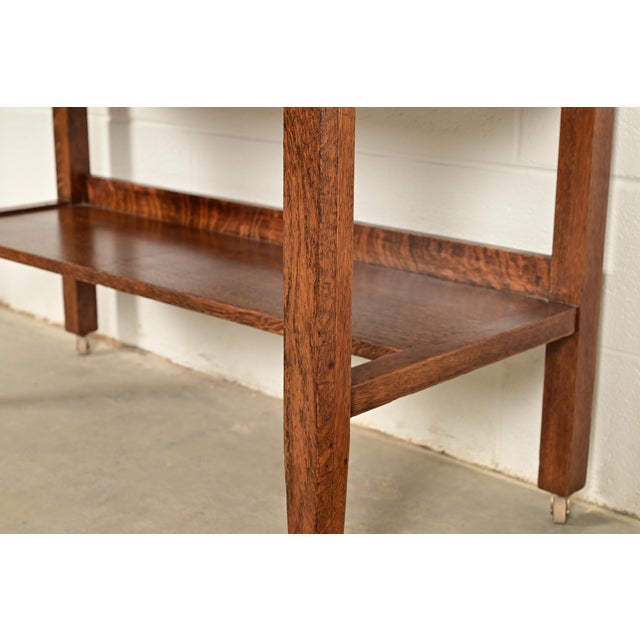 Stickley Brothers Style Antique Mission Oak Arts & Crafts Sideboard Buffet or Bar Cabinet, Circa 1910 For Sale - Image 12 of 16