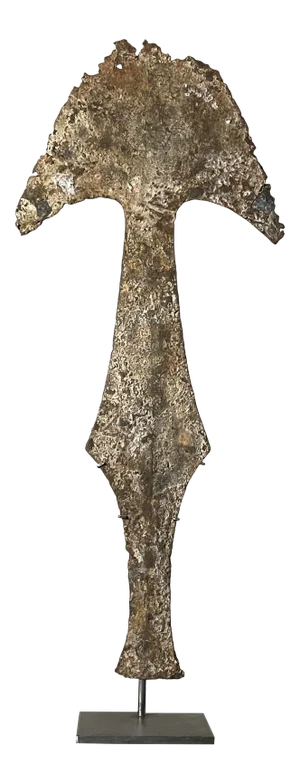 Antique African (Gabonese) Iron Blade Currency on Stand