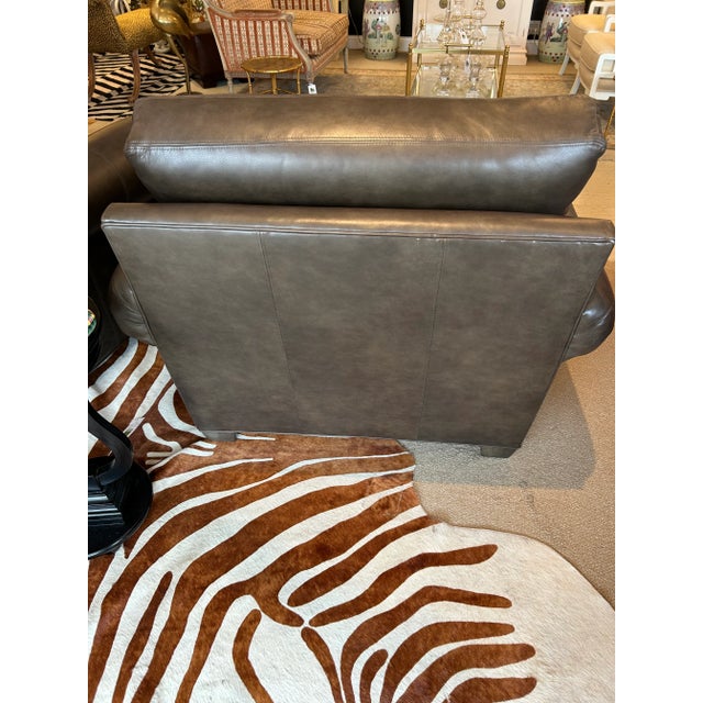 Brown Large Brown Leather Ethan Allen Club Chairs-a Pair For Sale - Image 8 of 10