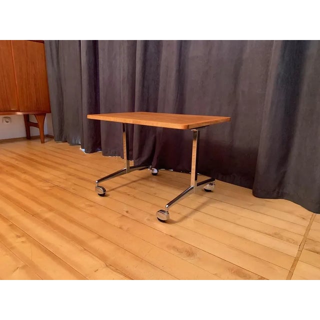 Wood Mobile Auxiliary Table, 1970s For Sale - Image 7 of 13