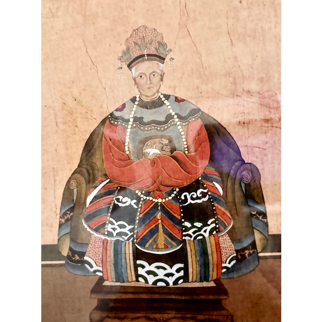 Gold Chinese Ancestral Portrait Painting For Sale - Image 8 of 12