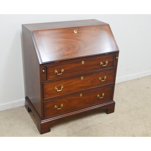 Secretary Desk by Henkel Harris. Store item #507. It features solid wood construction , dovetailed drawers and brass...