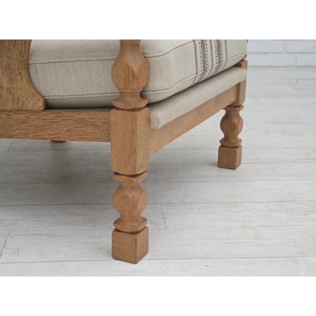 Vintage Danish Armchair in Furniture Wool and Oak, 1970s For Sale - Image 11 of 18