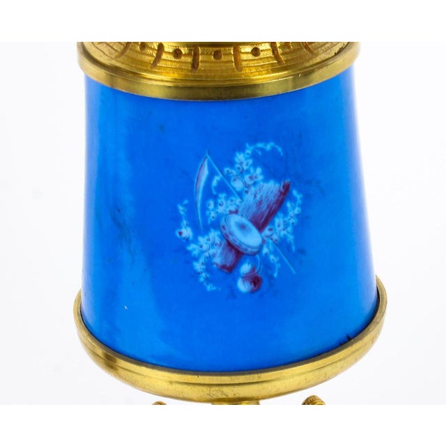 French Bleu Céleste Sèvres Vase Lamps, 19th Century, Set of 2 For Sale - Image 18 of 18