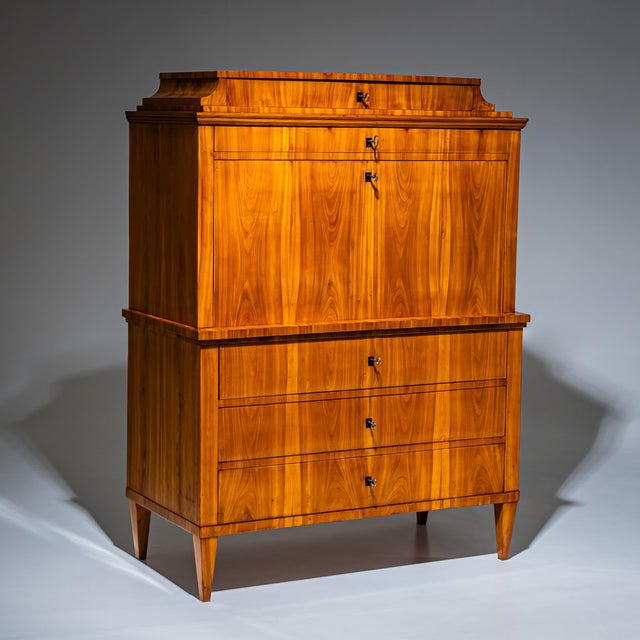 Biedermeier Secretaire Desk in Cherrywood, Germany, 1820 For Sale - Image 4 of 15