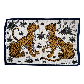 Towel with Les Leopards Motif from Hermès, 1990 For Sale
