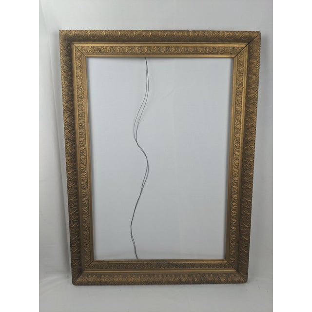 Victorian Early 20th Century Ornate Gilt Wood & Gesso Layered Picture Frame, C. 1900–1920 For Sale - Image 3 of 14
