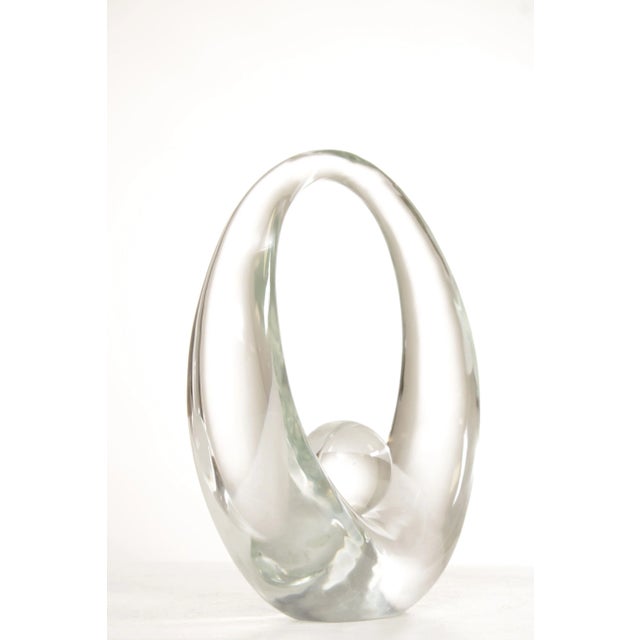 Postmodern 1980s Pino Signoretto Free Form Clear Glass Sculpture For Sale - Image 3 of 12
