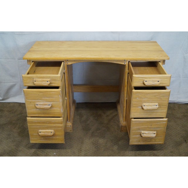 Vintage Brandt Ranch Oak Kneehole Writing Desk Chairish