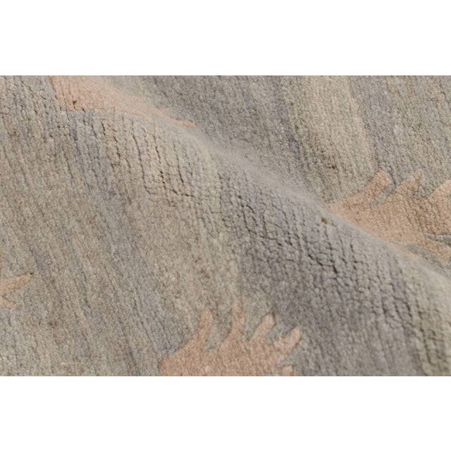 Rug & Kilim’s Custom Geometric Silver-Gray and Green Wool Runner – “youngste” For Sale - Image 9 of 10