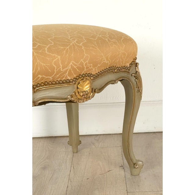 Late 19th Century French Painted and Gilt Upholstered Stool, 19th Century For Sale - Image 5 of 6
