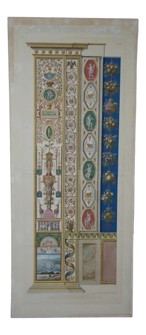 Giovanni Ottaviani 1735-1808 "Le Logge Di Raffaello" Hand Colored Engraving
