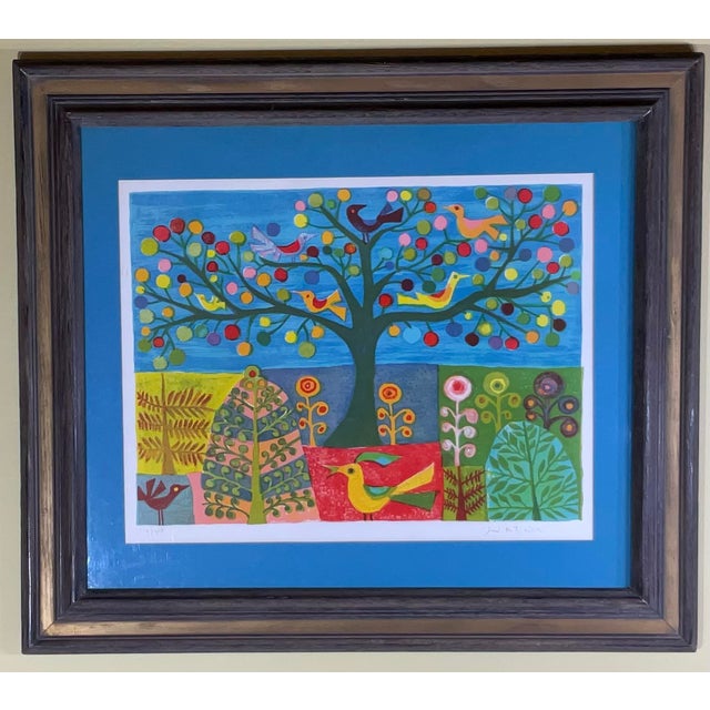 Printmaking Materials Signed Whimsical Lithograph by Judith Bledsoe For Sale - Image 7 of 12