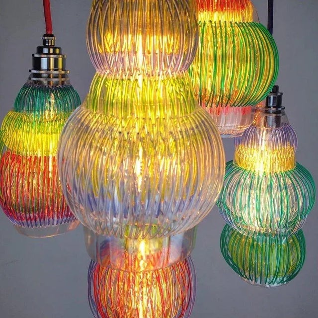Plastic Lluvia 002 Pendant Lamp by Anabella Georgi For Sale - Image 7 of 11