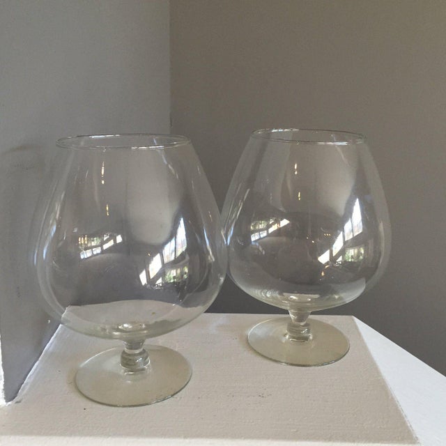 Large Vintage MidCentury French Brandy Snifters a Pair Chairish