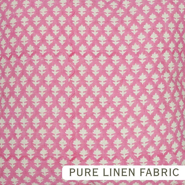 Handmade Block Print Frill Pillow Cover Pinkcity Bhoomian Both Side Printed Cushion- 26x26 Inch For Sale - Image 6 of 6