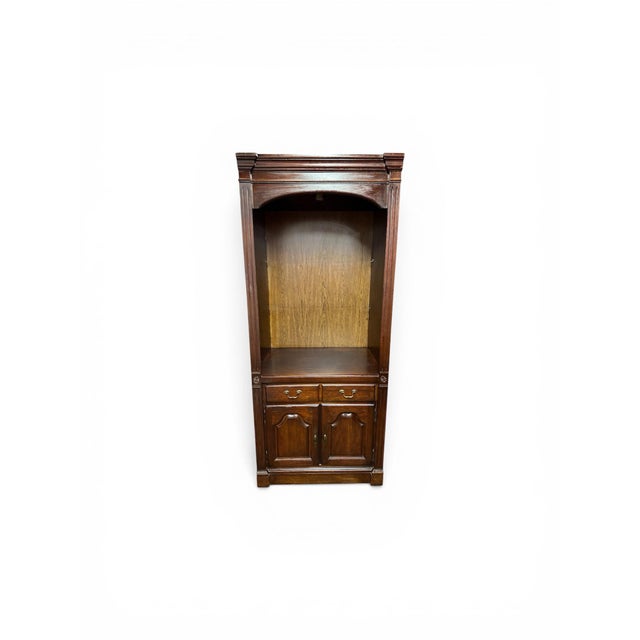 Wood 1970s Highland House Mahogany Display Cabinet With Adjustable Glass Shelves and Brass Hardware For Sale - Image 7 of 10