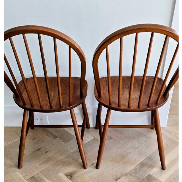 Wood Mid 20th Century Danish Modern Windsor Chairs by Tarm Stole- Og Møbelfabrik, Made in Denmark, Set of 2 For Sale - Image 7 of 9