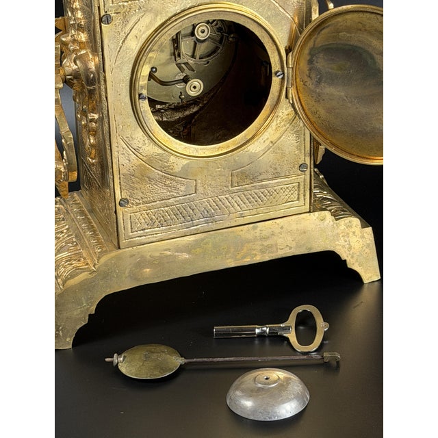 French Louis XV Revival Mantel Clock by AD Mougin, Late 19th Century For Sale - Image 16 of 18