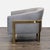 Modern Restoration Hardware Reginald Modern Grey Leather Lounge Chair With Brass Frame For Sale - Image 3 of 8