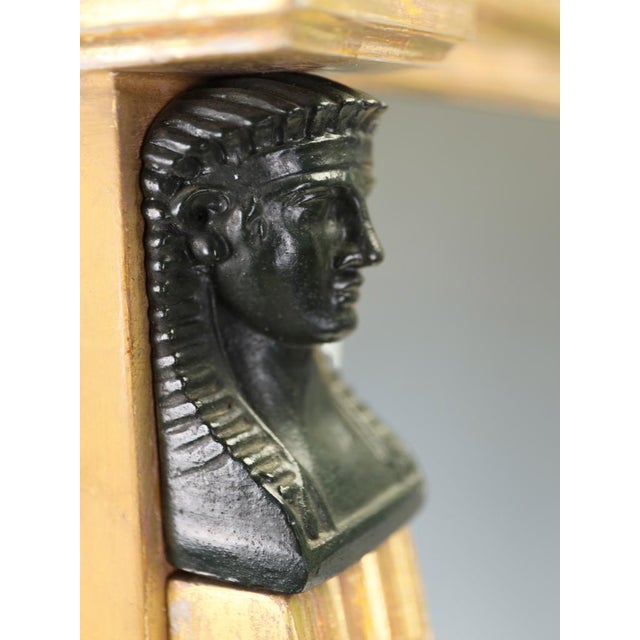 Regency Revival Egyptian Giltwood and Bronze Pier Mirror, 1930 For Sale - Image 4 of 18
