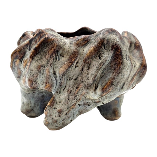 Shiwan Ikebana Bowl Chinese Art Pottery Rock Bonsai Planter 6 Inch For Sale - Image 4 of 12