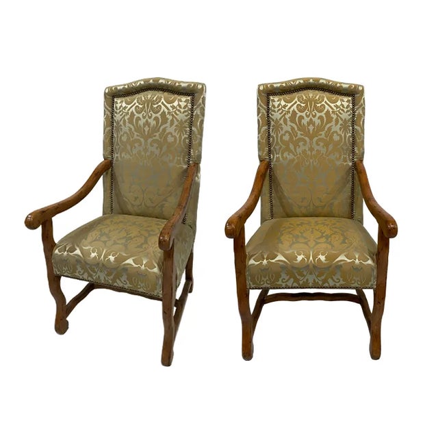 Wood Fremarc Design Provence Arm Chairs - Set of 2 For Sale - Image 7 of 7