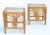Vintage 1970 Bohemian Handmade Bamboo, Reed, Cane & Glass Top Side Table, Pair For Sale - Image 4 of 13