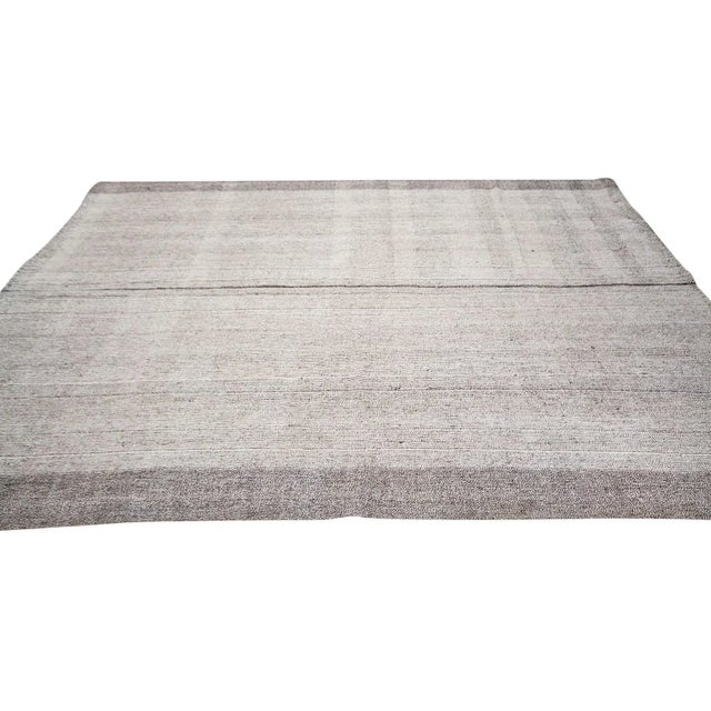 Gray Vintage Modern Kilim Rug For Sale - Image 4 of 7