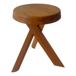 Vintage S31 Stool in Elm attributed to Pierre Chapo, 1970s For Sale
