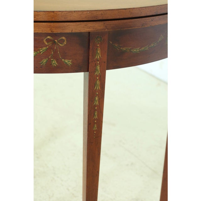 English Adam Style Paint Decorated Flip Top Hall Card Table For Sale - Image 11 of 13