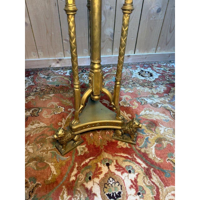 Traditional Empire Tripod Pedestal Table in Bronze For Sale - Image 3 of 8