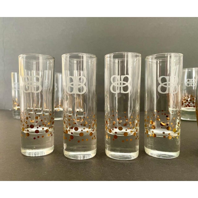 Vintage Baileys Shot Gold Confetti Glasses - Set of 4 For Sale - Image 4 of 5