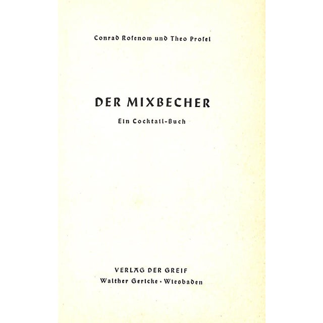 ROSENOW, Conrad und PROSEL, Theo [180] pp. Verlag Der Greif 1952 7 1/4" x 4 1/2" Text in German